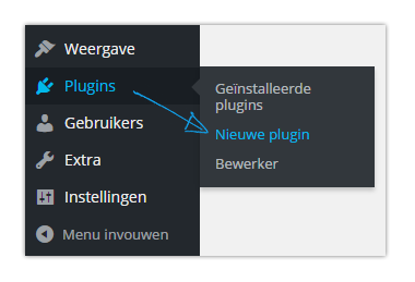 Menu-optie 'Nieuwe plugin'