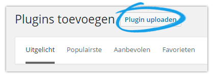 Knop 'Plugin uploaden